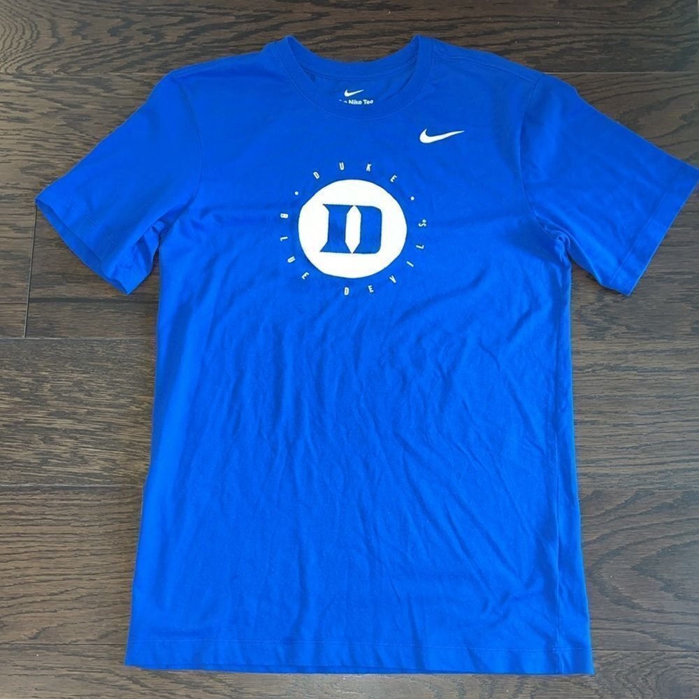 Nike Duke Royal Blue Devils team T shirt S adult (youth XL) university freshmen